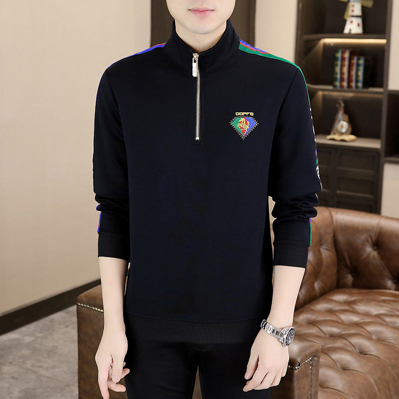 Men's Half-Zip Stand Collar Jacket