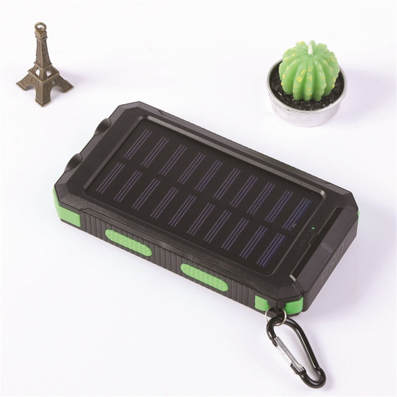 🔋Solar Power Bank with LED Flashlight & Compass | IPX4 Waterproof Portable Solar Charger for Camping, Hiking & Emergency