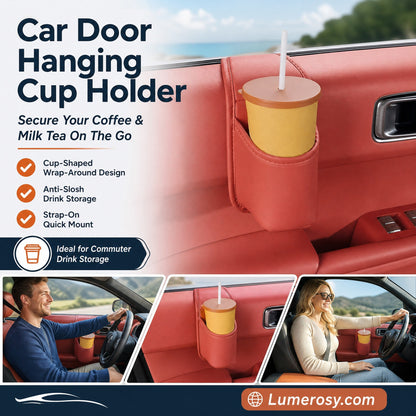 🚗 Save 50%! 🧃 Leather Car Cup Holder – Wide opening, clip‑on & stylish PU ✨