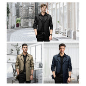 🥰Seasonal Promotions--Men's Double Breasted Windbreaker Jacket