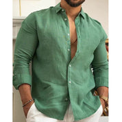 🌿👔Men's Cotton Linen Solid Color Shirt