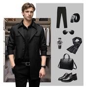 🥰Seasonal Promotions--Men's Double Breasted Windbreaker Jacket