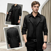 🥰Seasonal Promotions--Men's Double Breasted Windbreaker Jacket