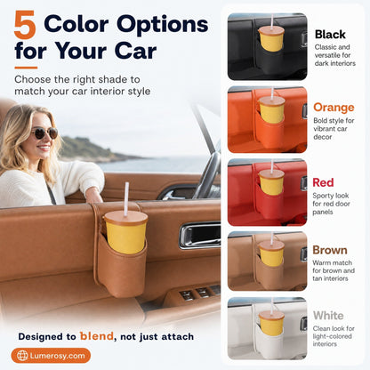 🚗 Save 50%! 🧃 Leather Car Cup Holder – Wide opening, clip‑on & stylish PU ✨