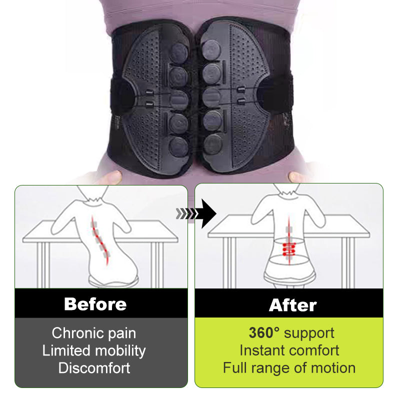 Adjustable Lumbar Support Belt - Relieves Back Pain & Improves Posture