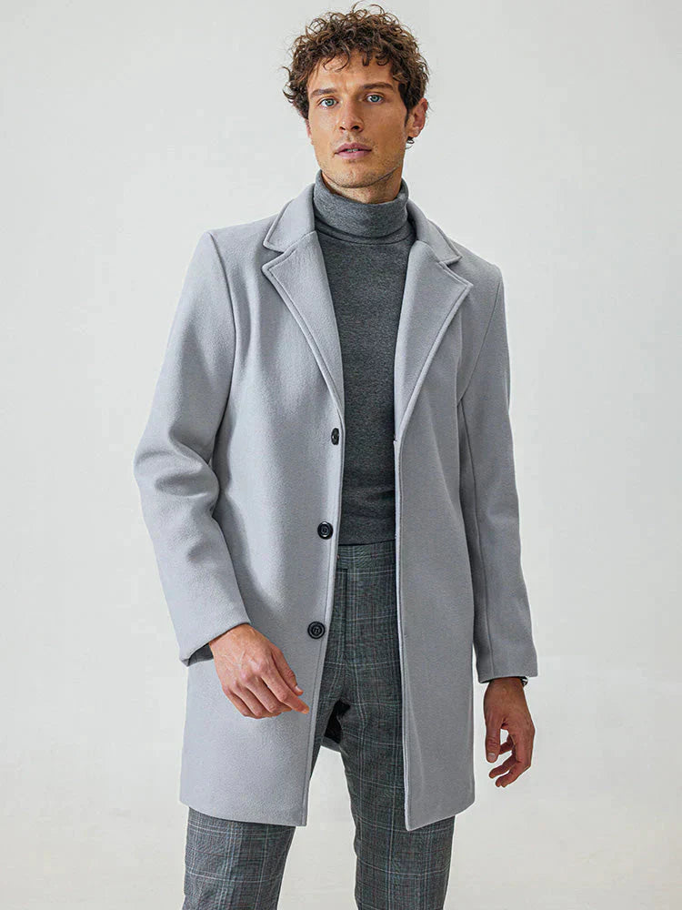 👔 Men's Classic Single Row Buckle Solid Color Jacket - Timeless Daily Essential 50% OFF