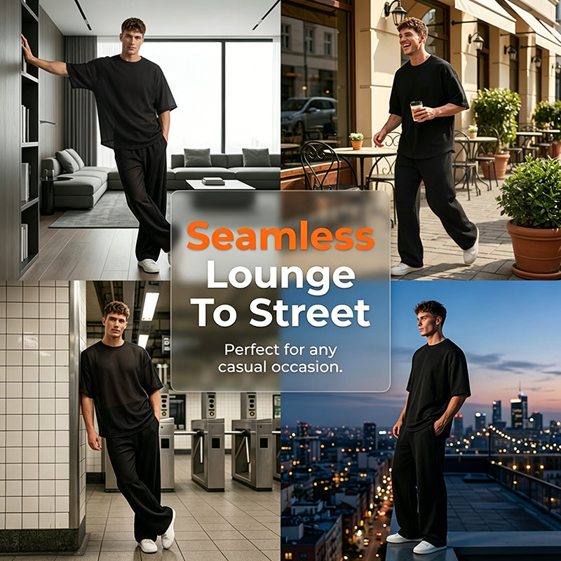 🎁2026 New Arrivals 50% OFF💥Men's T-Shirt & Wide-Leg Pants 2-Piece Set