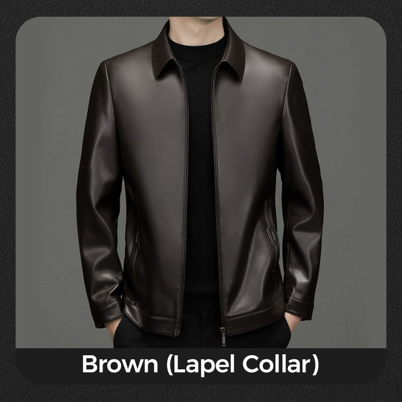 Men's Premium Leather Motorcycle Protective Jacket