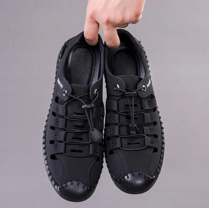 🔥Aviator Wrapped Toe Hollow Leather Sandals👞57% off