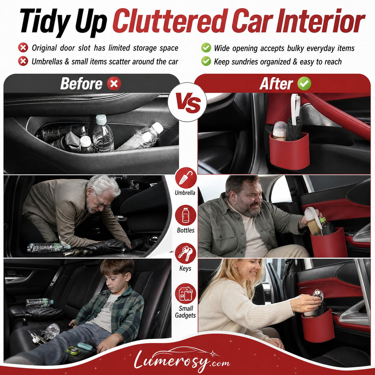 🚗 Save 50%! 🧃 Leather Car Cup Holder – Wide opening, clip‑on & stylish PU ✨