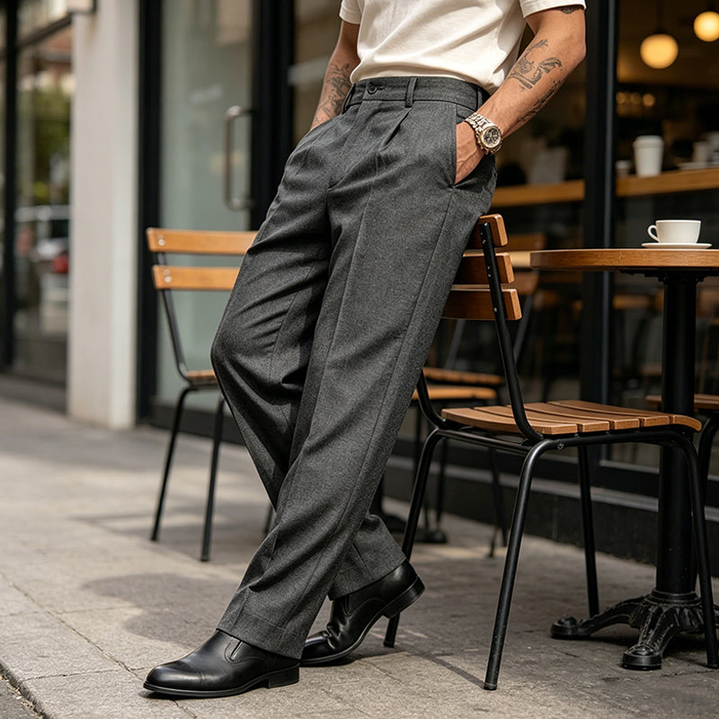 💥Men's Casual Wide-Leg Pants – Breezy pleated front, easy pull-on style 🔥BUY 2 FREE SHIPPING