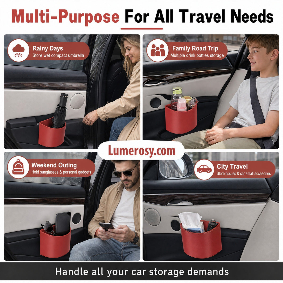 🚗 Save 50%! 🧃 Leather Car Cup Holder – Wide opening, clip‑on & stylish PU ✨
