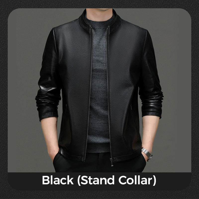 Men's Premium Leather Motorcycle Protective Jacket