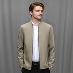 Men's Standing Collar Zipper Casual Jacket