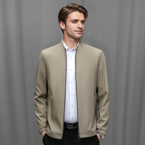 Men's Standing Collar Zipper Casual Jacket