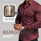 Men's Solid Color Lapel Long Sleeve Button-Down Shirts