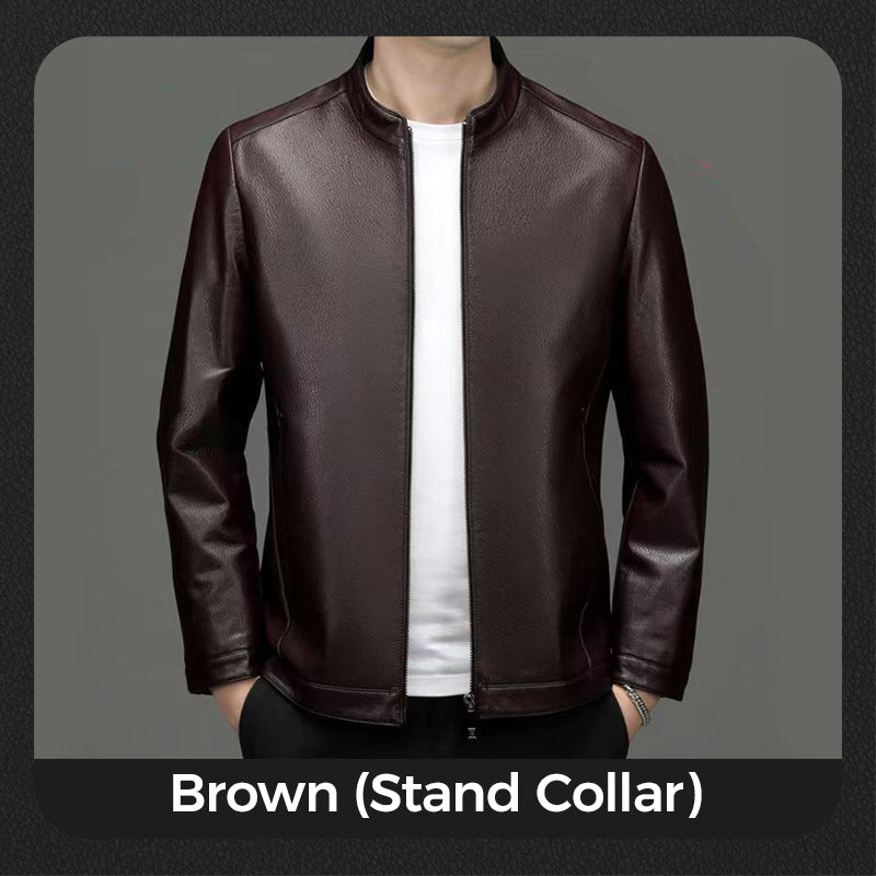 Men's Premium Leather Motorcycle Protective Jacket