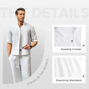 🎉67% Discount Surprise!🎉Fliwos Men's Trendy Cotton Linen Top & Pants Two-Piece Set