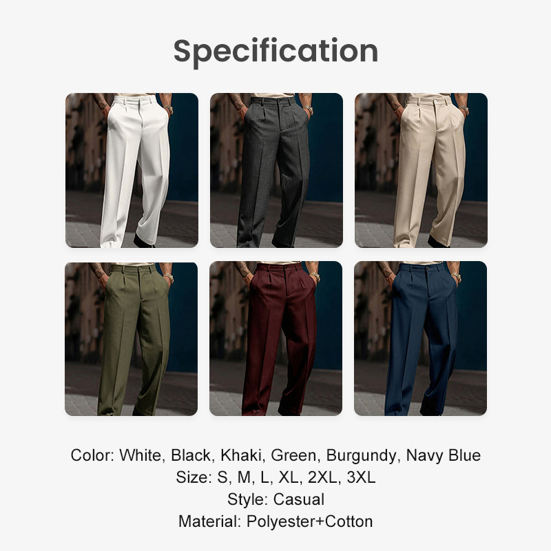 💥Men's Casual Wide-Leg Pants – Breezy pleated front, easy pull-on style 🔥BUY 2 FREE SHIPPING