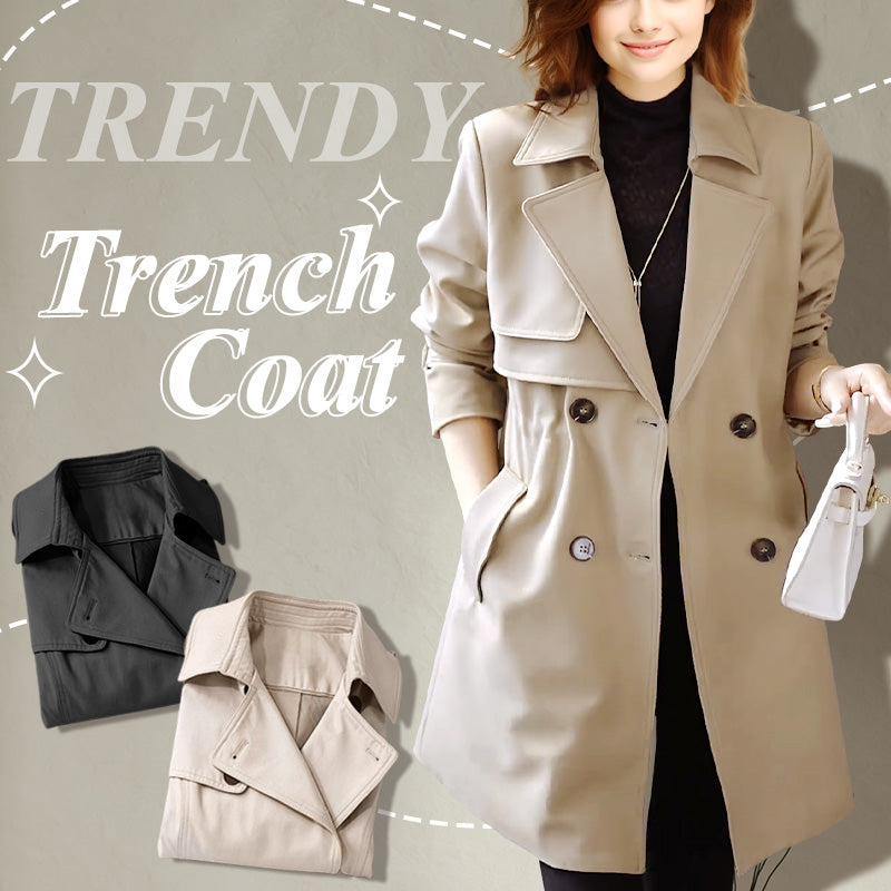 Clearance Sale💥Comfortable Waisted Lapel Trench Coat