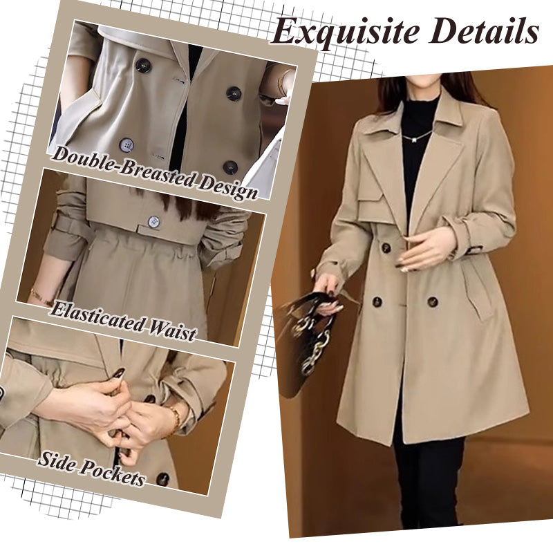 Clearance Sale💥Comfortable Waisted Lapel Trench Coat