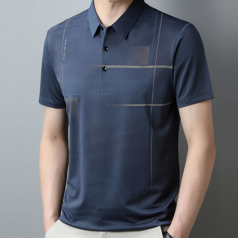 💥Men's Loose Cool Breathable Lapel T-Shirt