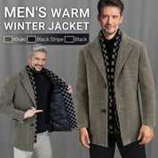 FREE SHIPPING🎁Men’s Stylish Notched Lapel Winter Tweed Jacket with White Duck Down Lining
