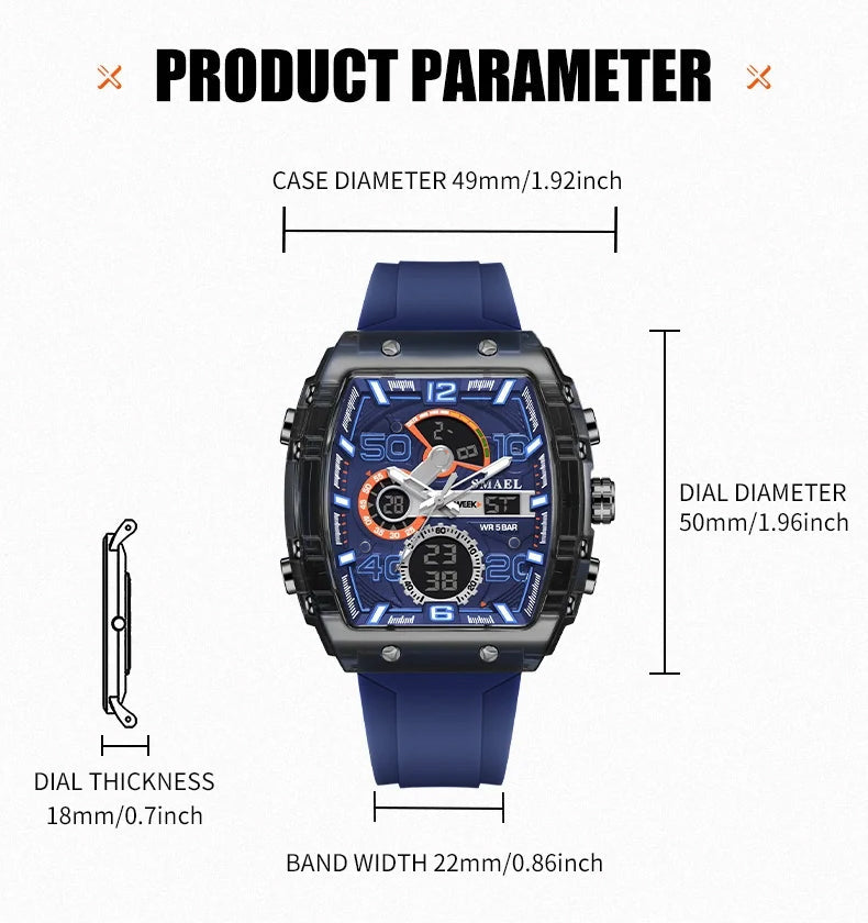 🔥LED Backlight+Stopwatch Technique🔥Multi-Function Sport & Casual Digital Watch
