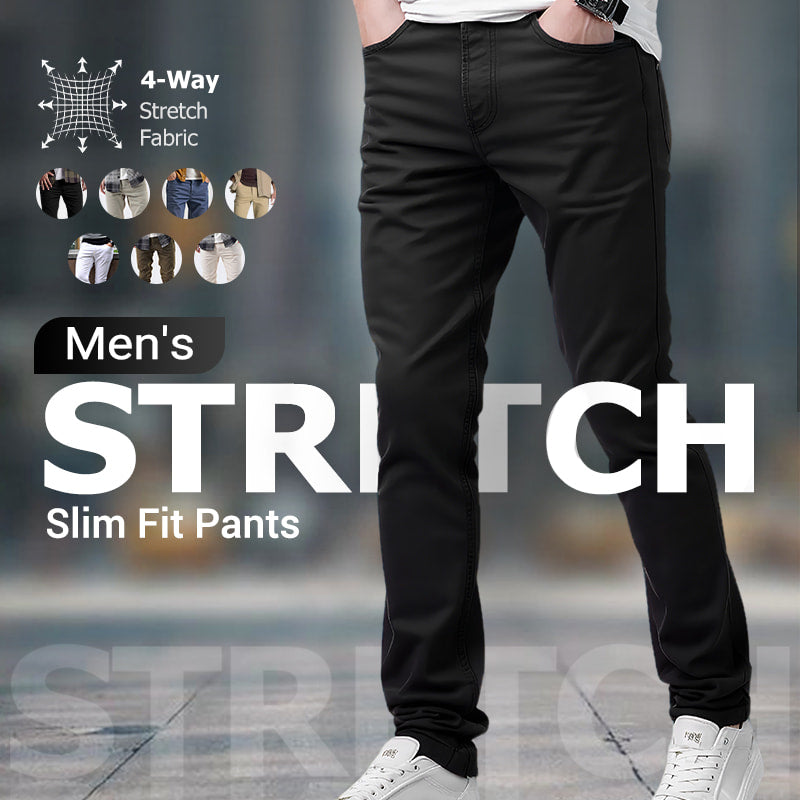 👖Men’s Casual Slim-Fit Solid Color Pants+Belt (✈️Buy 2 Free Shipping)
