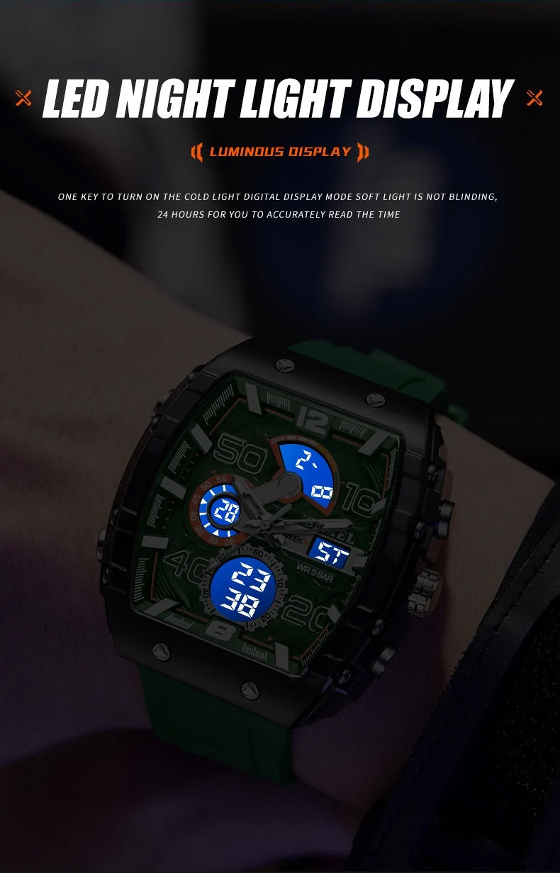 🔥LED Backlight+Stopwatch Technique🔥Multi-Function Sport & Casual Digital Watch