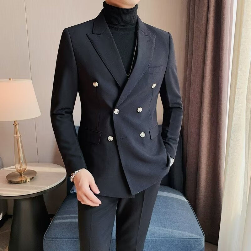 ✨Elite Men's Casual Double-Breasted Premium Suit Jacket