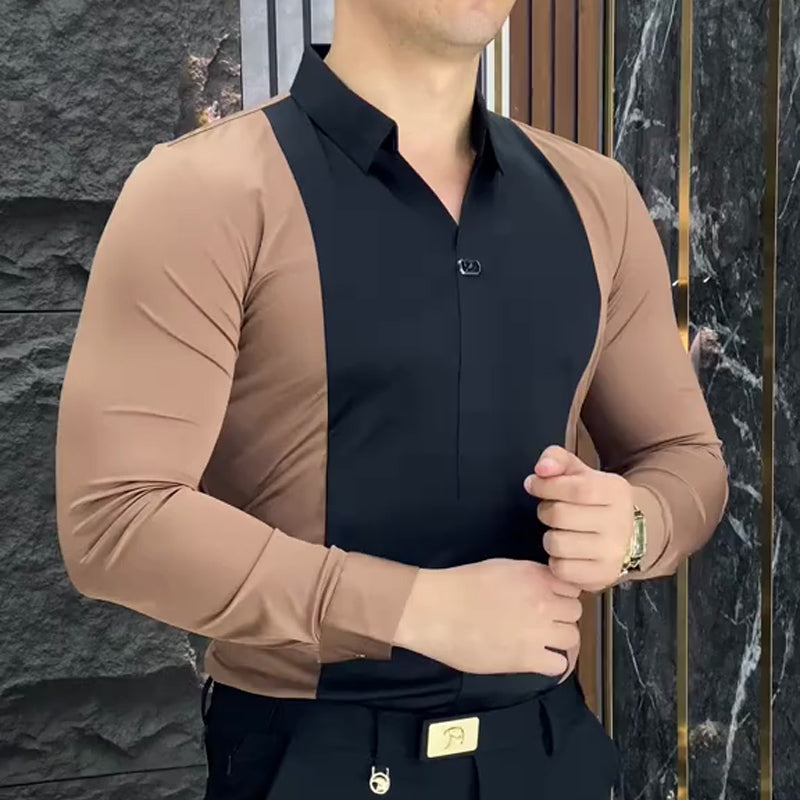 😎☀️Men's Stylish Color-Block Shirt