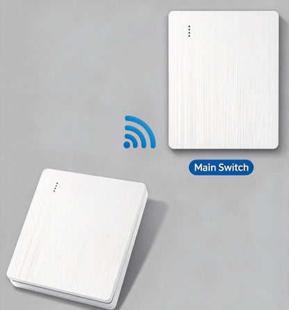 No-Wiring Wireless Light Switch Kit | Self-Adhesive Wall Switch with Receiver, No Drilling for Rental Homes, Bedside & Hallways