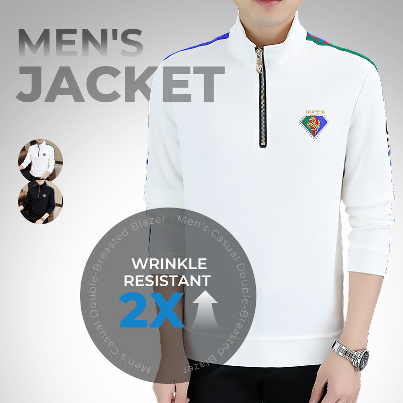 Men's Half-Zip Stand Collar Jacket