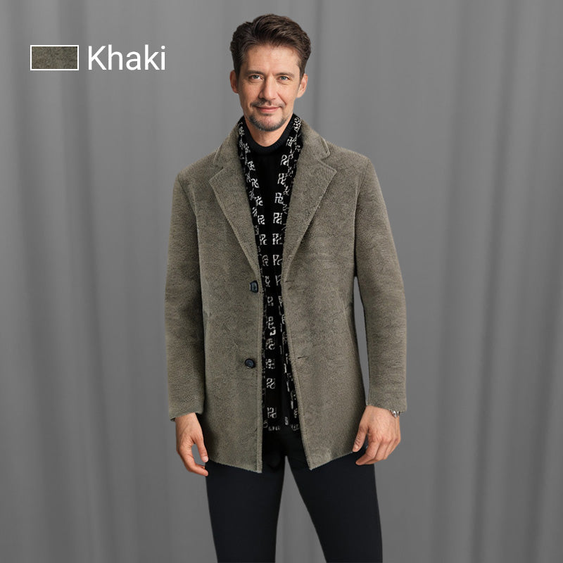 FREE SHIPPING🎁Men’s Stylish Notched Lapel Winter Tweed Jacket with White Duck Down Lining