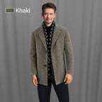 Men’s Fashion Notched Lapel Tweed Jacket