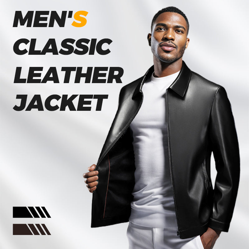 Men's Premium Leather Motorcycle Protective Jacket