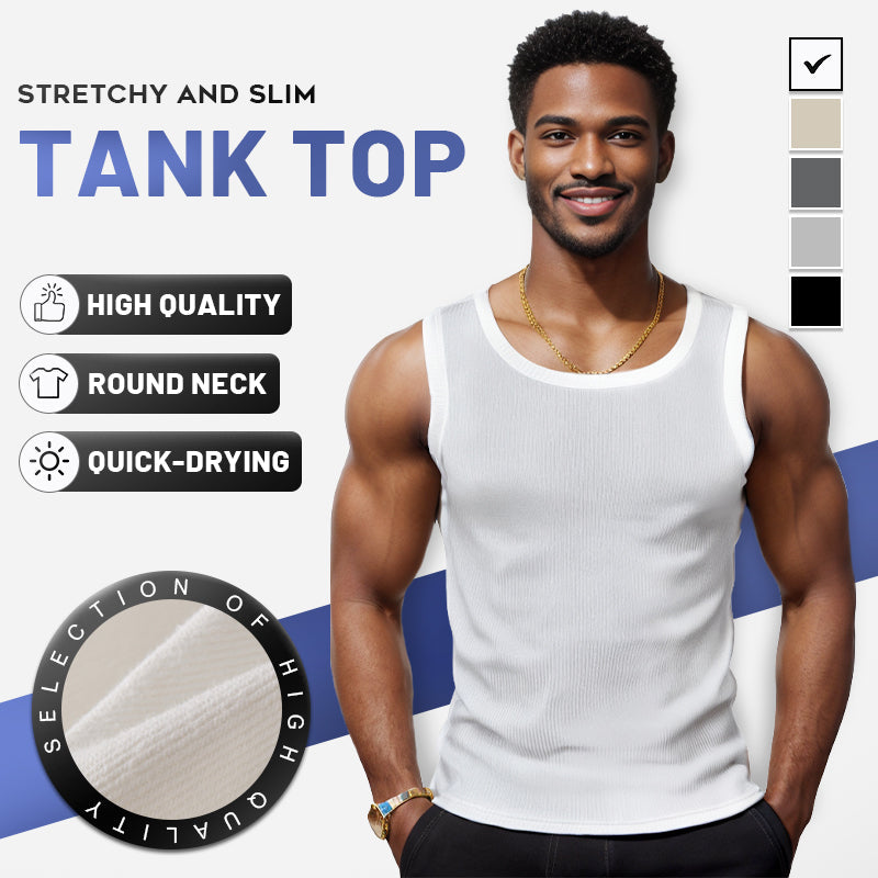 🎉🛍️Buy 3 Get 2 Free🎽Round Neck Quick-Drying Stretchy Slim Tank Top