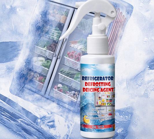🧊Fast-Acting Defrosting Spray & Car Deicer | Anti Re-Freezing Formula with Free Scraper for Fridge, Freezer & Windshields