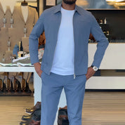 ✈️Free shipping&Duty-free✨Men's autumn solid color casual pants and jacket 2-piece set