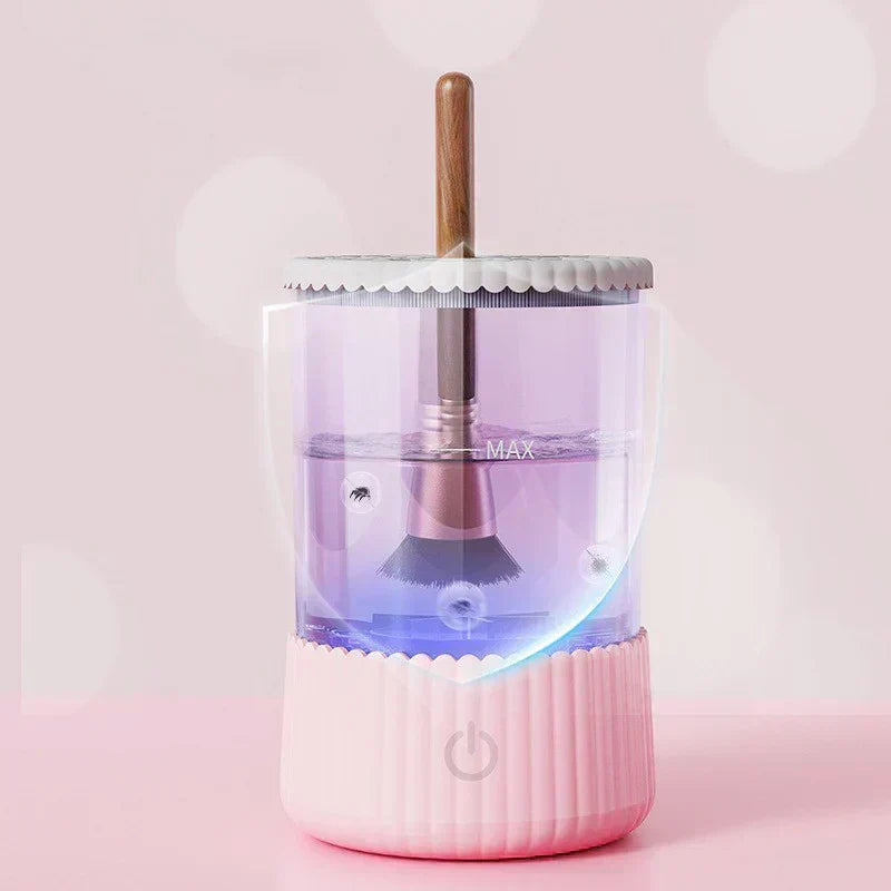 💖 50% OFF! ✨ AUTOMATIC MAKEUP BRUSH CLEANER - Deep Cleaning in 3 Minutes, Compact & Portable for Travel, USB Charging with Quiet Operation 🌸🚿