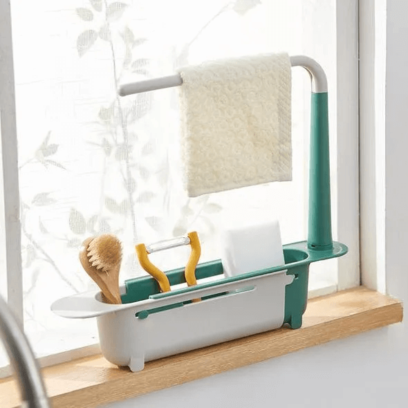 🔥 LIMITED TIME 50% OFF! 🔥 Updated Telescopic Sink Storage Rack – Adjustable Fit, Ventilated Drain & Towel Bar – Keep Your Sink Clean & Tidy ✨