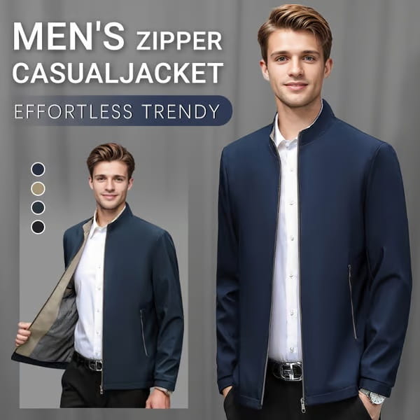 💥Men's Standing Collar Zipper Casual Jacket🔥BUY 2 FREE SHIPPING