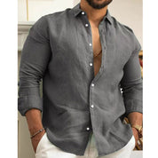 🌿👔Men's Cotton Linen Solid Color Shirt