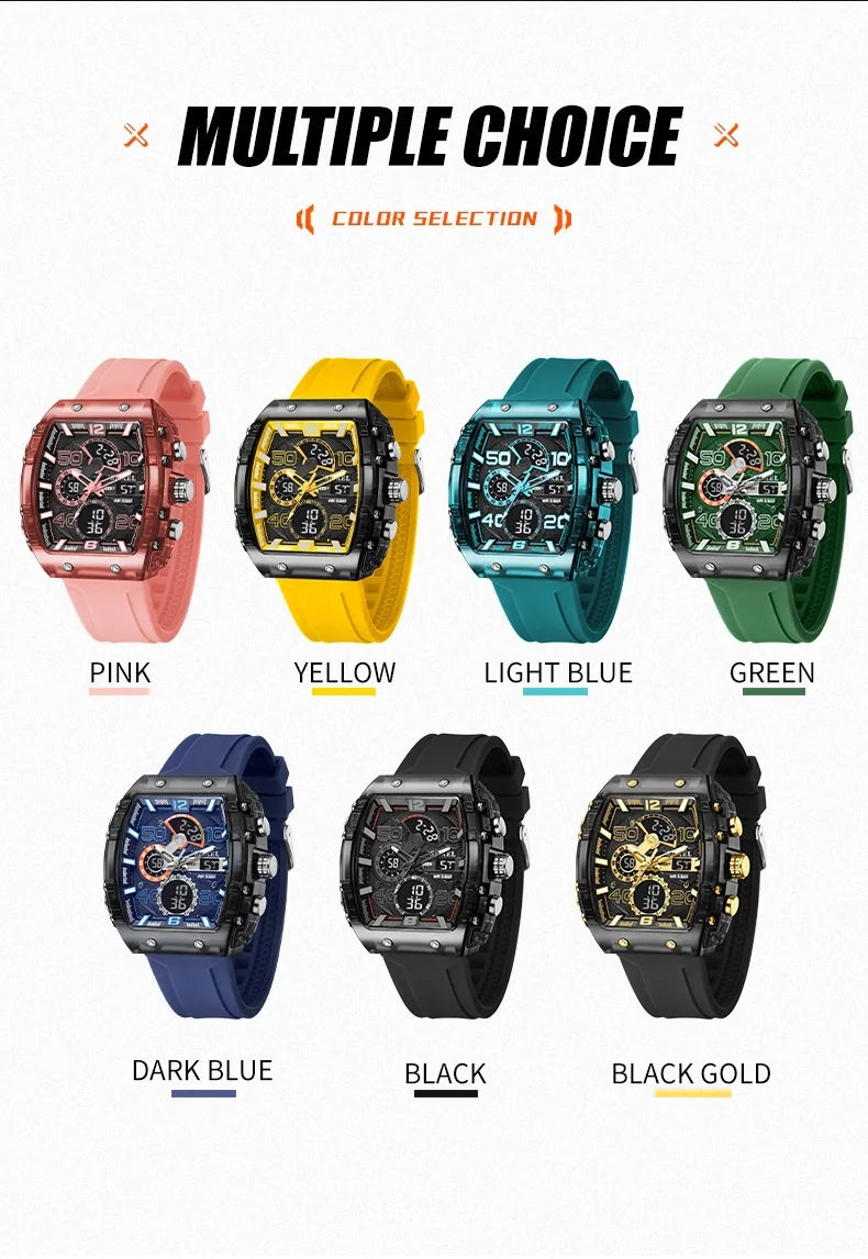🔥LED Backlight+Stopwatch Technique🔥Multi-Function Sport & Casual Digital Watch