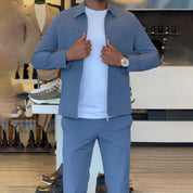 ✈️Free shipping&Duty-free✨Men's autumn solid color casual pants and jacket 2-piece set