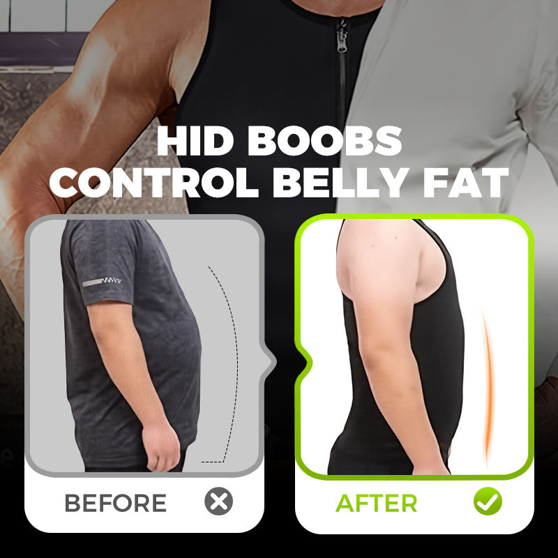 Men’s Zip-Up Waist Trainer Tank Top