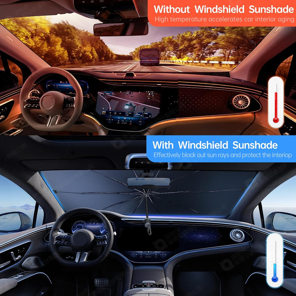 🔥Last Day 50% OFF - 2026 Upgraded Car Windshield Sun Shade Umbrella