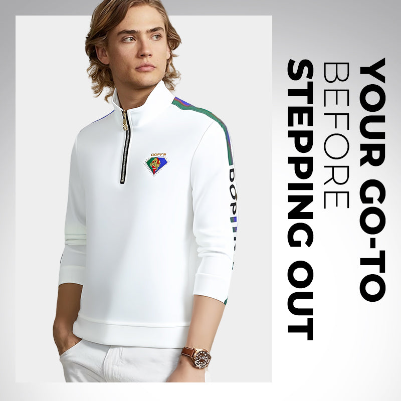 Men's Half-Zip Stand Collar Jacket