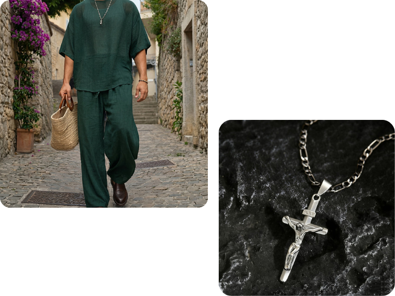 📢2026 New Arrivals💥Men's T-Shirt & Wide-Leg Pants 2-Piece Set
